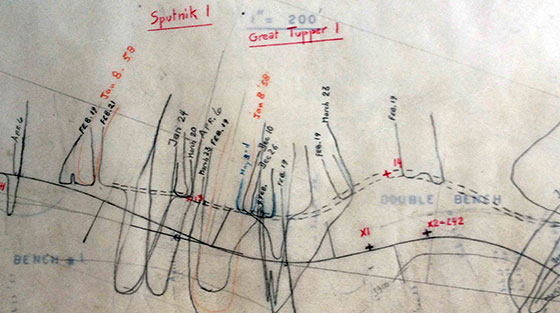 Illustration d'observations faites le long du chemin proposé pour la route Transcanadienne à travers le col Rogers.